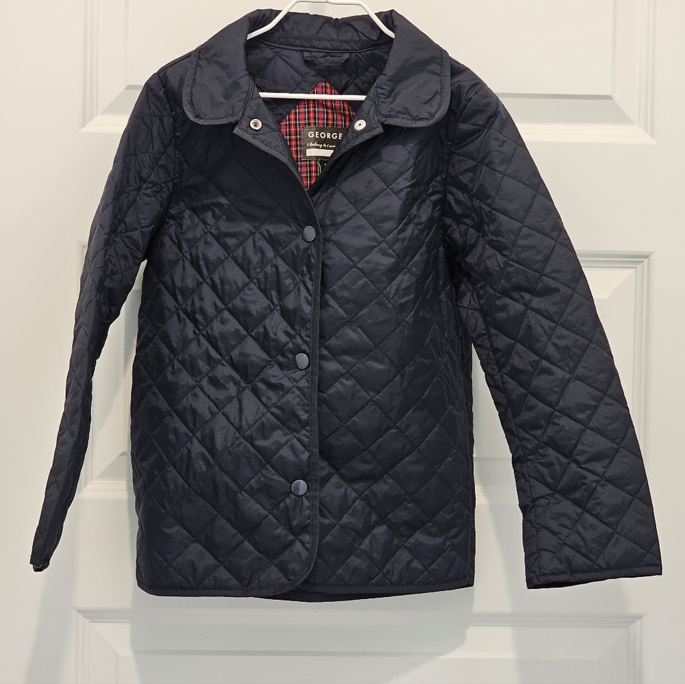 George Quilted Navy Jacket, GUC, Size 6-6X